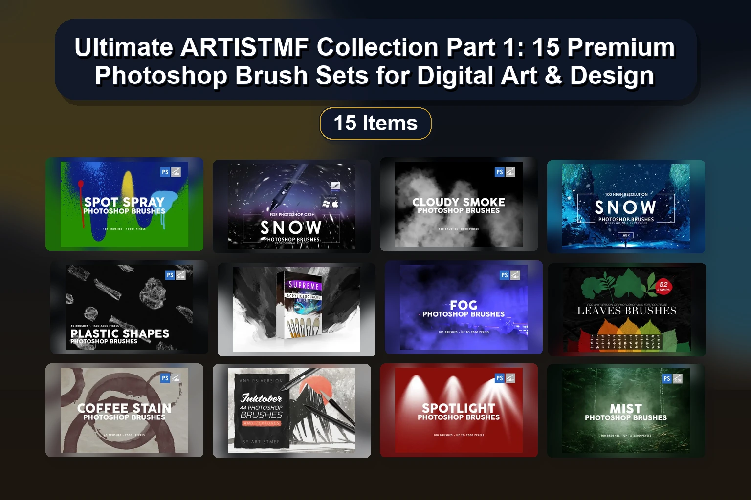 AJBrushes Procreate Brush Collection: Galaxy, Watercolor, Lettering & More (19 Sets)