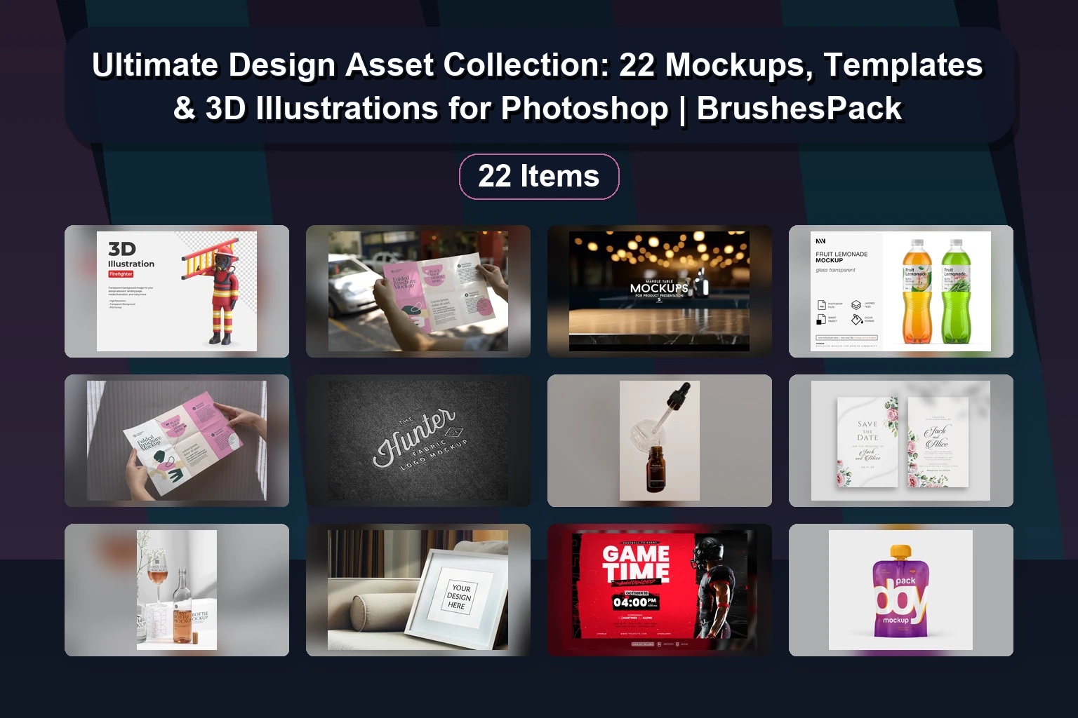 Ultimate Design Asset Collection: 22 Mockups, Templates & 3D Illustrations for Photoshop | BrushesPack 1 Ultimate Design Asset Collection: 22 Mockups, Templates & 3D Illustrations for Photoshop | BrushesPack Ultimate Design Asset Collection 22 Mockups Templates 3D Il collage 74ea39aa 1781869795
