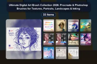 Ultimate Digital Art Brush Collection 2026: Procreate & Photoshop Brushes for Textures, Portraits, Landscapes & Inking