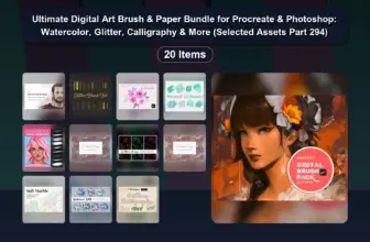 Ultimate Digital Art Brush & Paper Bundle for Procreate & Photoshop: Watercolor, Glitter, Calligraphy & More (Selected Assets Part 294)
