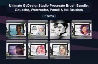 Ultimate GvDesignStudio Procreate Brush Bundle: Gouache, Watercolor, Pencil & Ink Brushes