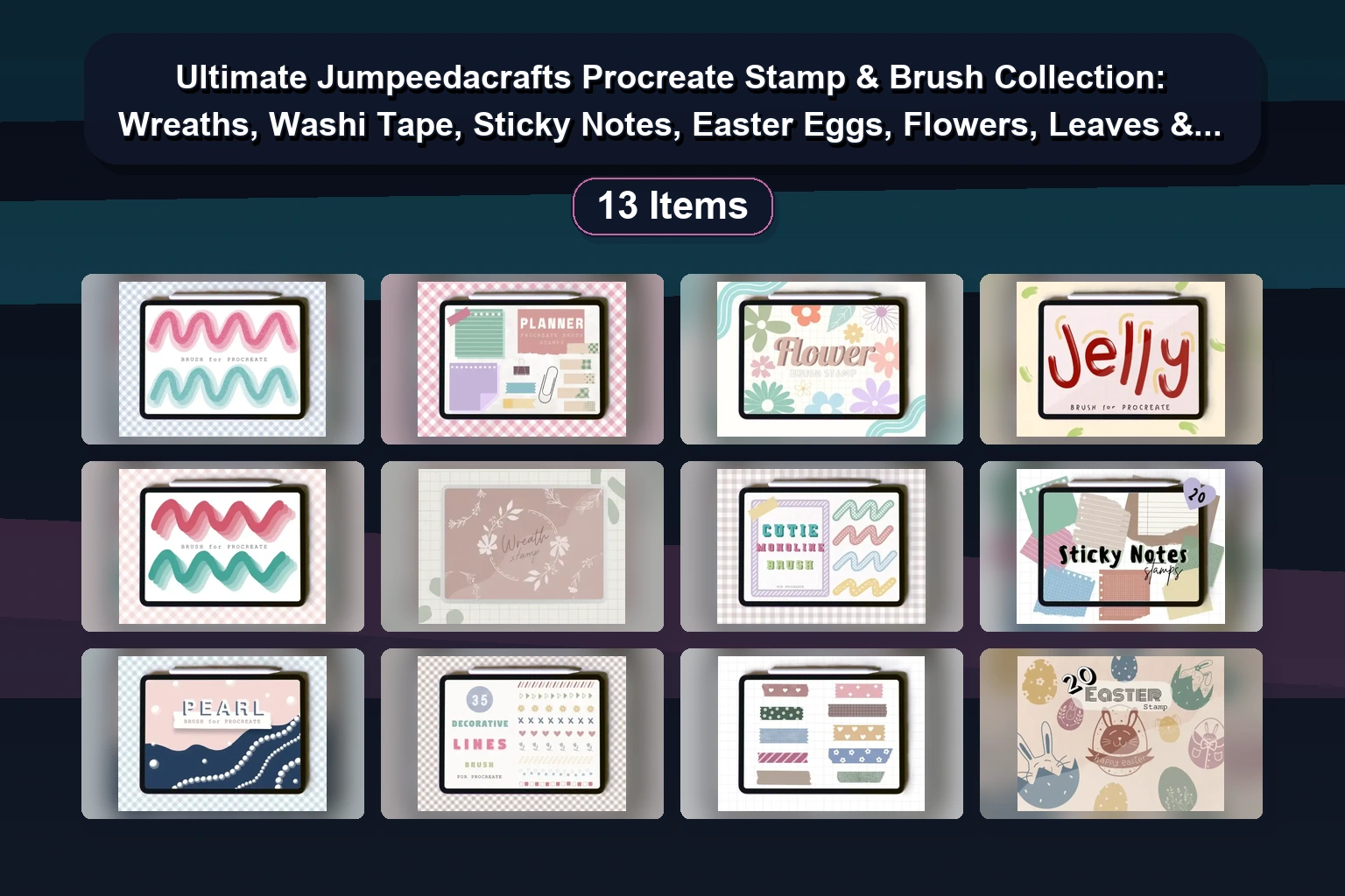 Justin Gerard Monster Brushes & Fantasy Art Collection for Photoshop, Procreate & Illustrator