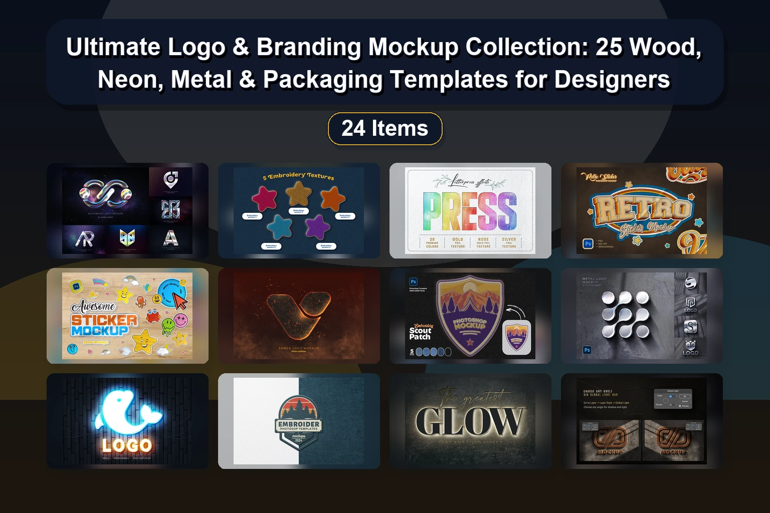 25 High-Resolution Mockup Assets for Branding, Packaging, & Digital Design (Selected Assets Part 55)