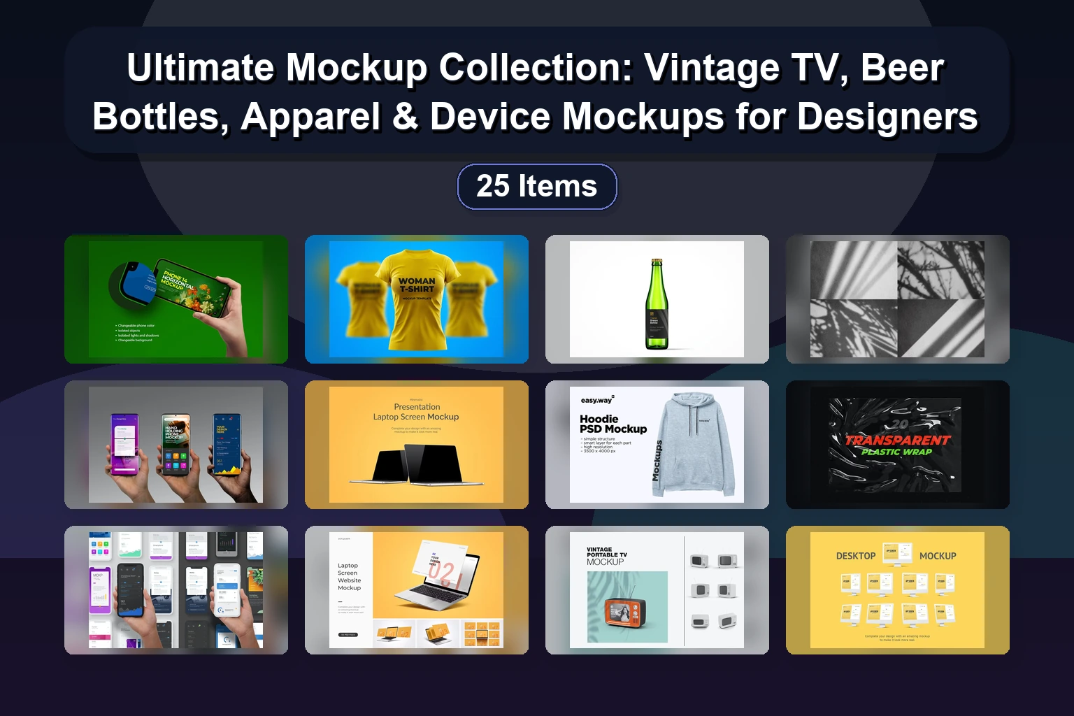 24 Professional Mockup PSDs for Design Showcase – Selected Assets Part 70