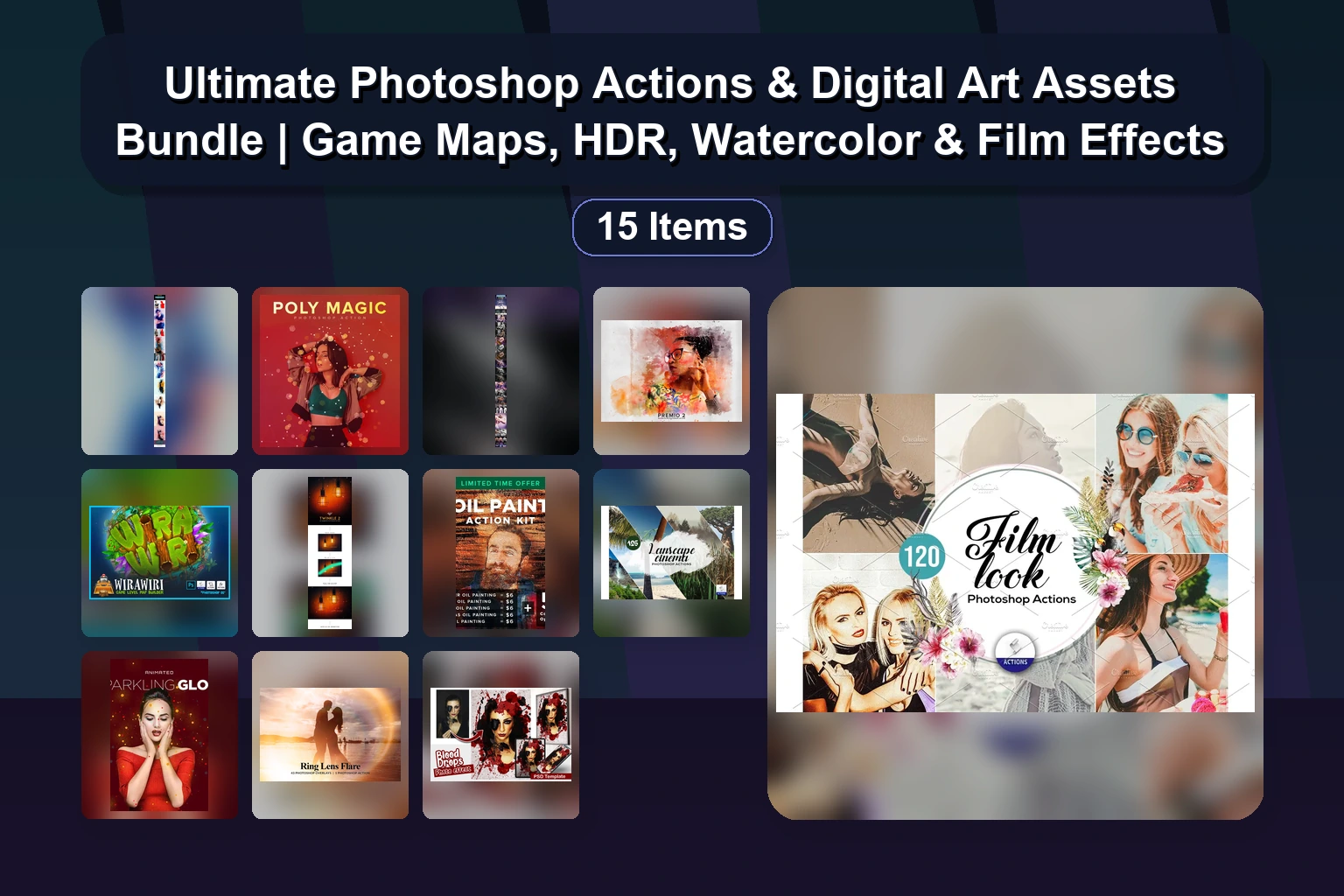 15 Creative Photoshop Actions for Art, Portraits, Cartoons, and Halftone Effects | Brushes Pack