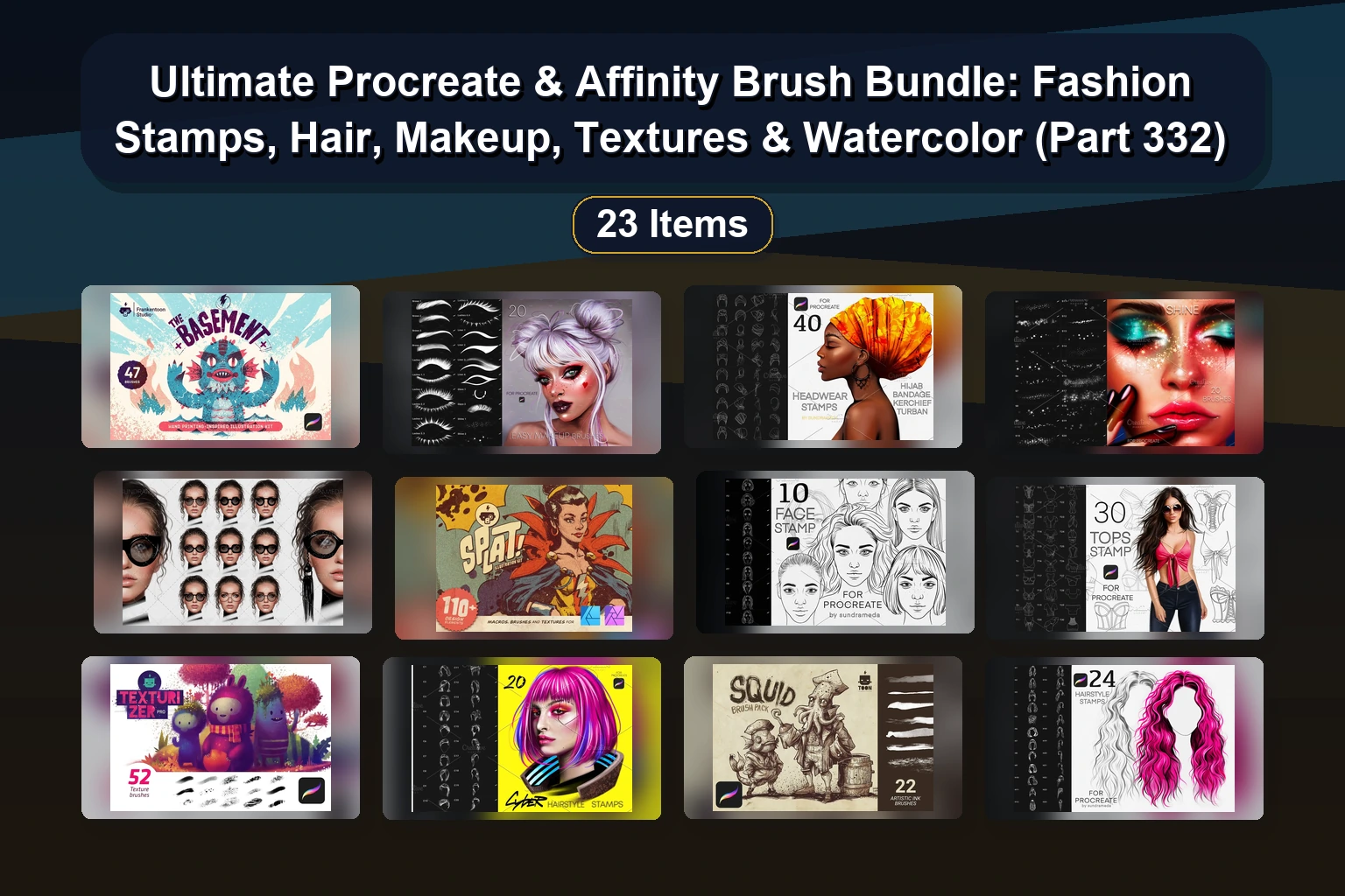 Ultimate Procreate & Affinity Brush Bundle: Fashion Stamps, Hair, Makeup, Textures & Watercolor (Part 332) 1 Ultimate Procreate & Affinity Brush Bundle: Fashion Stamps, Hair, Makeup, Textures & Watercolor (Part 332) Ultimate Procreate Affinity Brush Bundle Fashion Stamps Hai collage 9fa64abb 1781856231