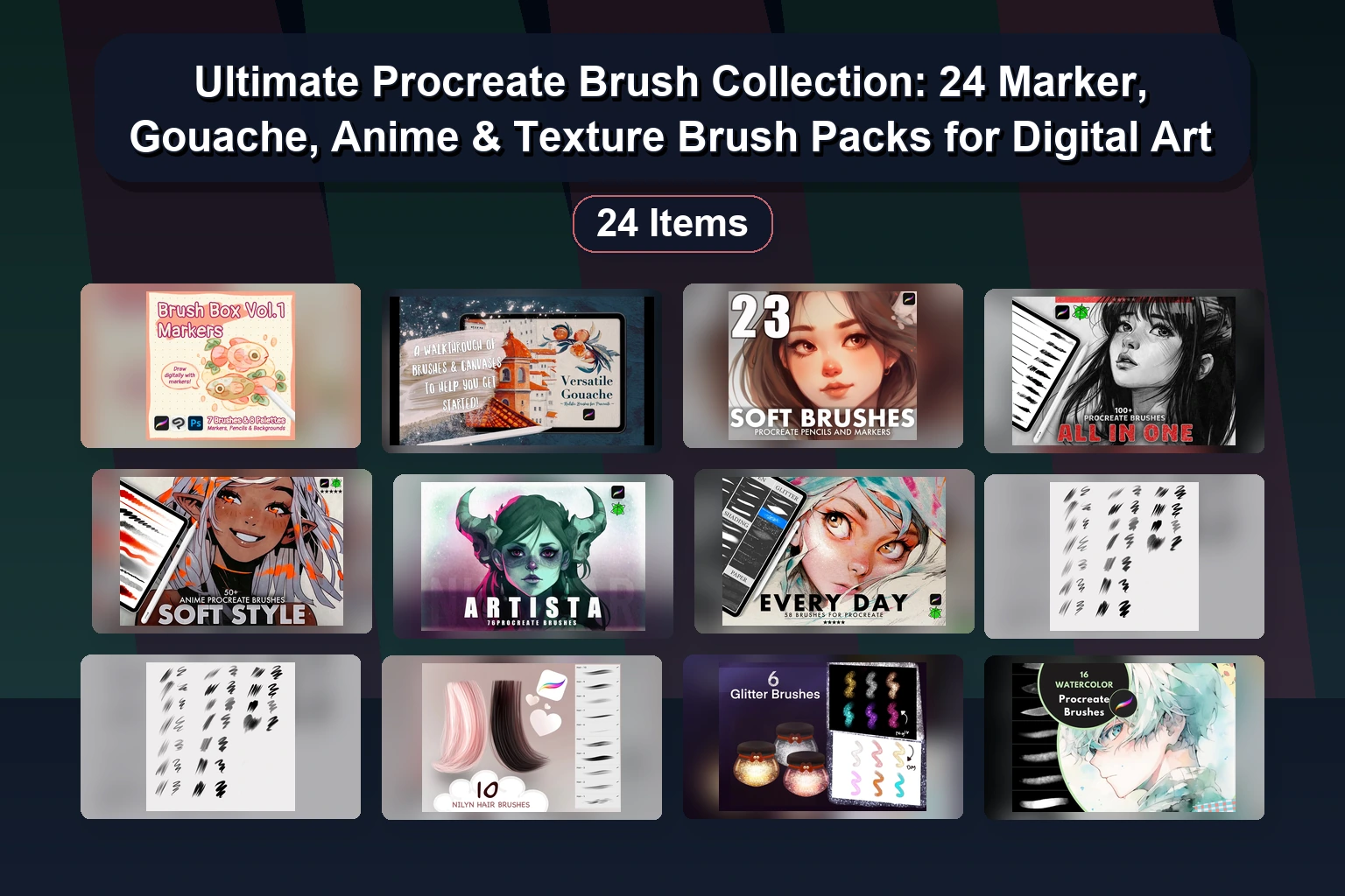 Ultimate Procreate Brush Collection: Fur, Watercolor, Texture, Lettering & Oil Brushes (Part 93)