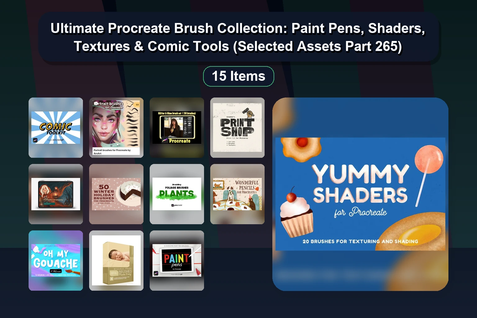Ultimate Procreate Brush Collection: Paint Pens, Shaders, Textures & Comic Tools (Selected Assets Part 265)