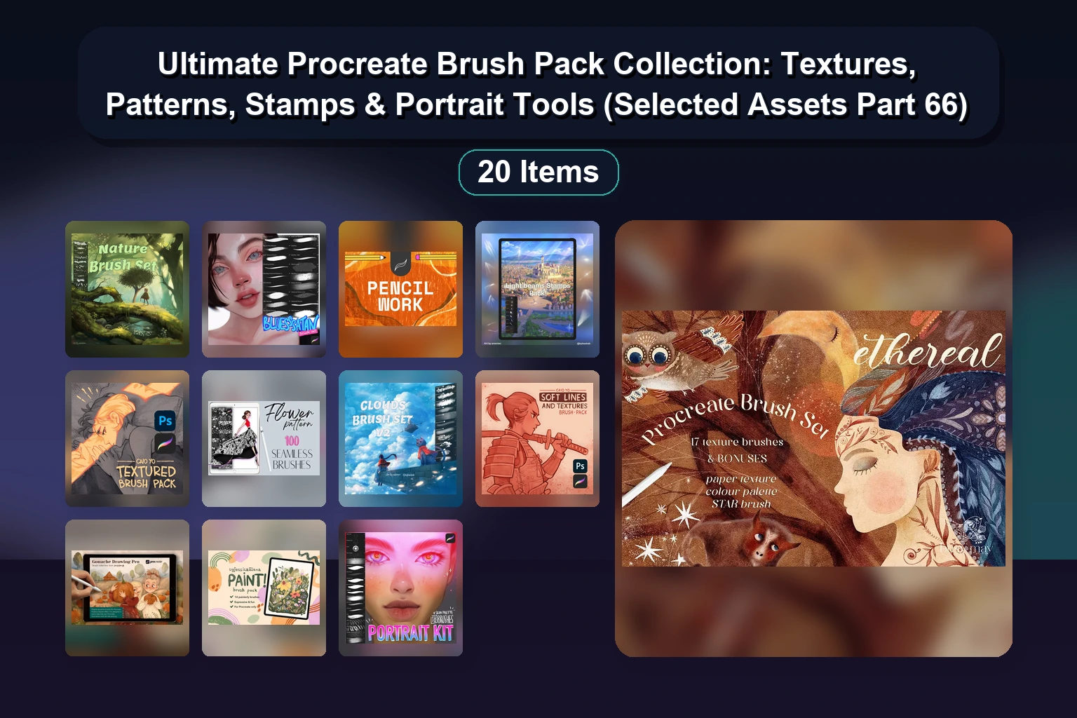 Best Procreate Brushes & Stamps: Ghibli Nature, Anime, Halftone, Fur & More