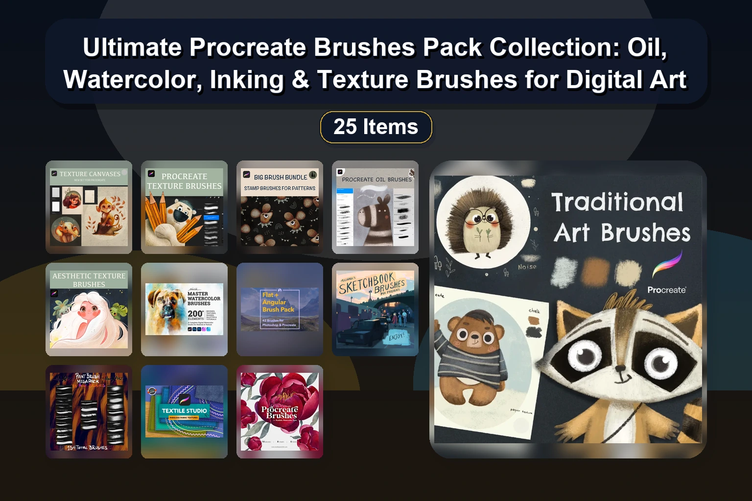 Ultimate Pencil & Portrait Brush Collection for Procreate, Clip Studio & Photoshop (Vol. 2-7 & Freebies)