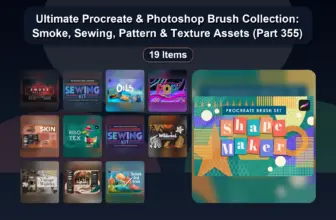 Ultimate Procreate & Photoshop Brush Collection: Smoke, Sewing, Pattern & Texture Assets (Part 355)