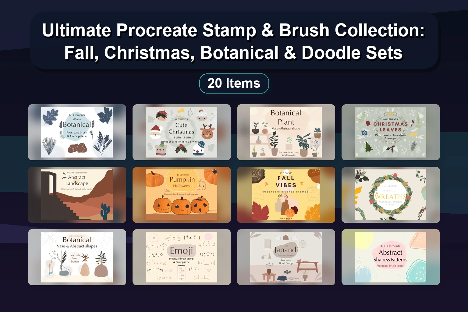 Procreate Stamp Brushes & Brush Packs: Curly Hair, Braids, Pixel Art & More