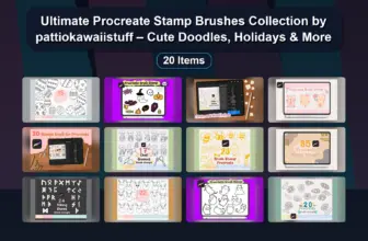 Ultimate Procreate Stamp Brushes Collection by pattiokawaiistuff – Cute Doodles, Holidays & More