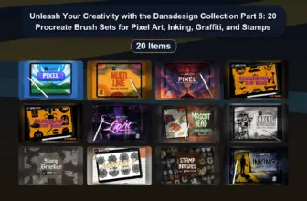 Unleash Your Creativity with the Dansdesign Collection Part 8: 20 Procreate Brush Sets for Pixel Art, Inking, Graffiti, and Stamps
