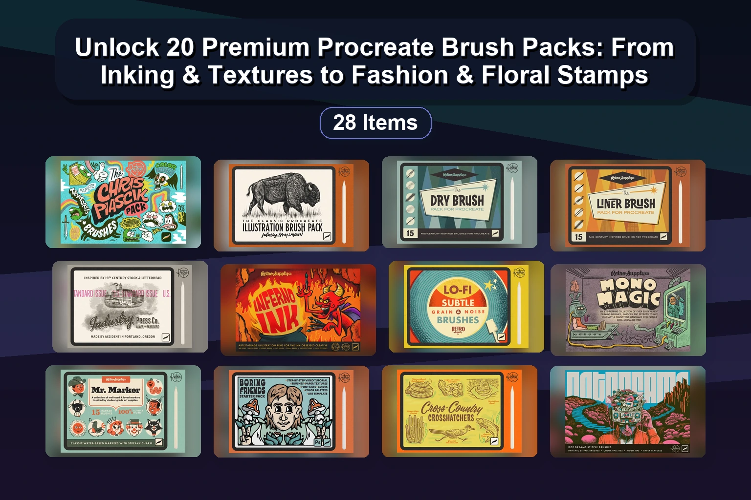 Best Procreate Brush Sets for Digital Art, Lettering & Stamps (Selected Assets Part 83)