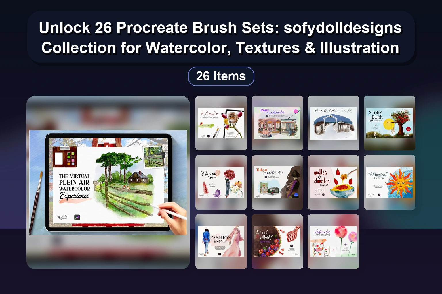 Procreate Stamp Brushes, Color Palettes, and Digital Art Resources by softpastel (Part 1)