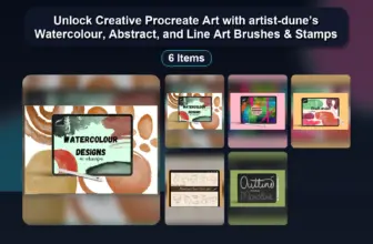 Unlock Creative Procreate Art with artist-dune’s Watercolour, Abstract, and Line Art Brushes & Stamps