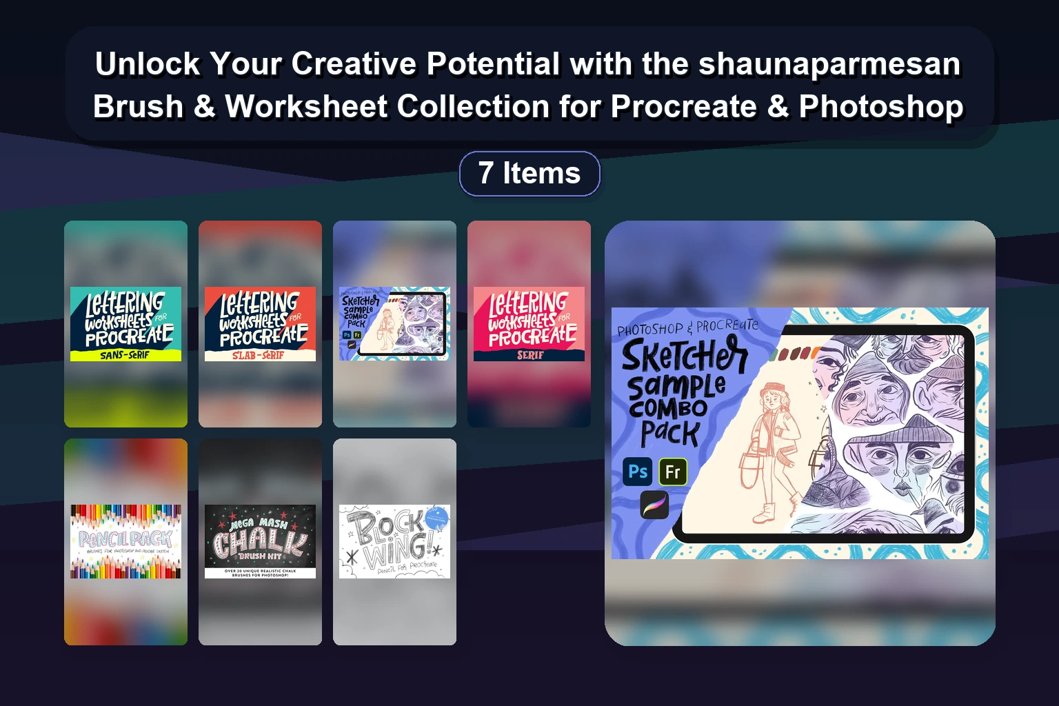 Kristina Sherk & SharkPixel Eyeshadow, Eyeliner, Hair & Iris Photoshop Brushes Collection