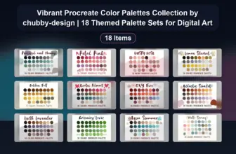 Vibrant Procreate Color Palettes Collection by chubby-design | 18 Themed Palette Sets for Digital Art