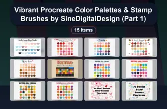 Vibrant Procreate Color Palettes & Stamp Brushes by SineDigitalDesign (Part 1)