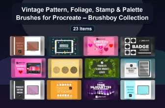 Vintage Pattern, Foliage, Stamp & Palette Brushes for Procreate – Brushboy Collection