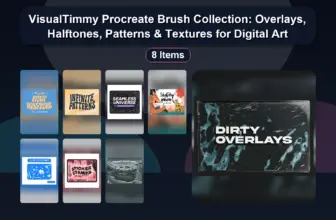 VisualTimmy Procreate Brush Collection: Overlays, Halftones, Patterns & Textures for Digital Art