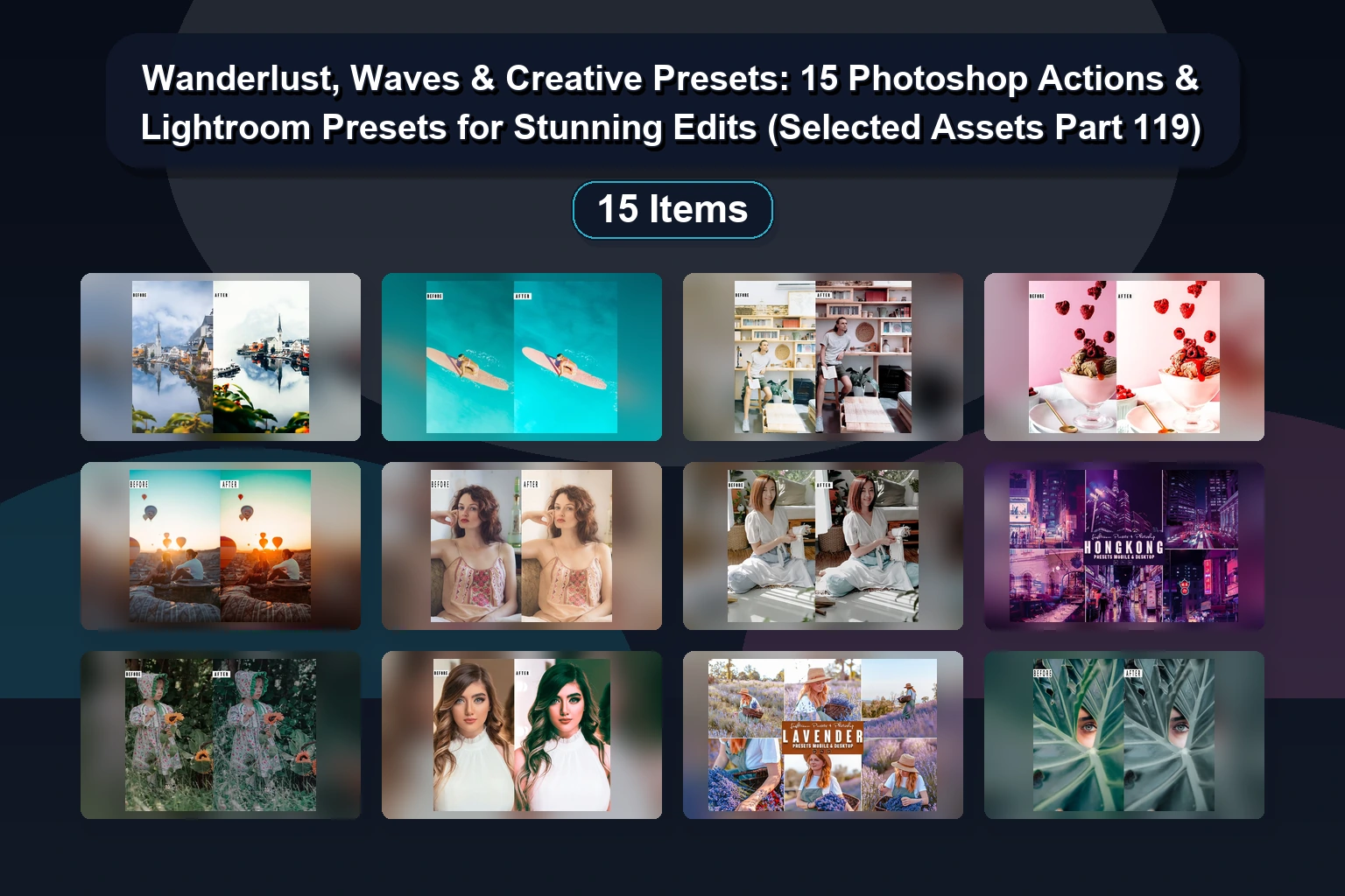 15 Photoshop Actions & Lightroom Presets for Color Grading Portraits, Landscapes & More