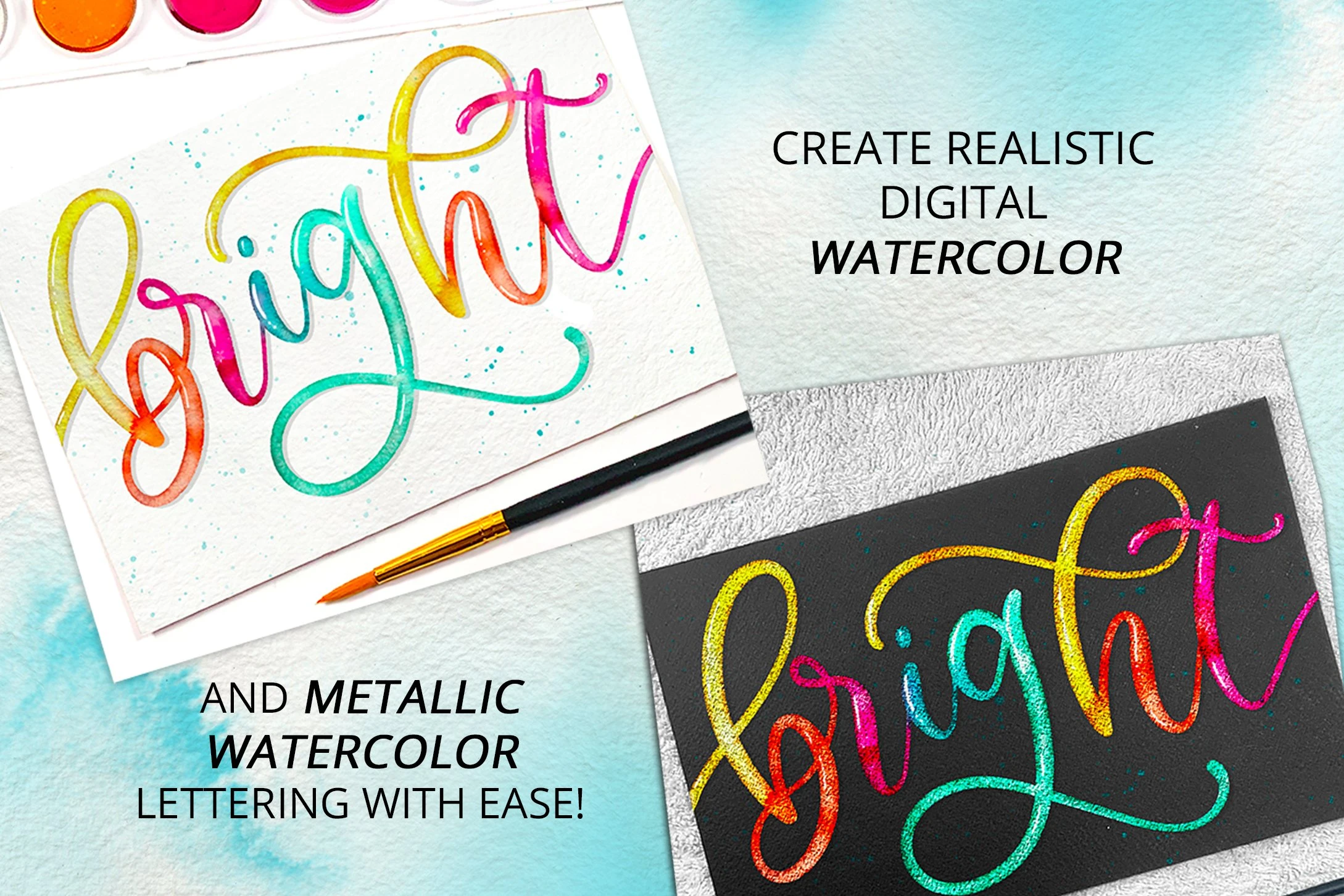 Watercolor Lettering Procreate Kit -Brushes, Textures & More 8 Watercolor Lettering Procreate Kit -Brushes, Textures & More - Image 8