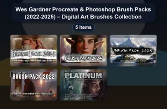 Wes Gardner Procreate & Photoshop Brush Packs (2022-2025) – Digital Art Brushes Collection