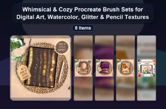 Whimsical & Cozy Procreate Brush Sets for Digital Art, Watercolor, Glitter & Pencil Textures