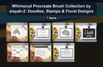 Whimsical Procreate Brush Collection by aisyah-2: Doodles, Stamps & Floral Designs