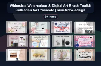 Whimsical Watercolour & Digital Art Brush Toolkit Collection for Procreate | mini-trezo-design