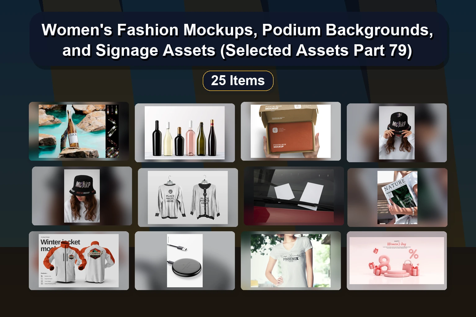 25 Photoshop Mockup Assets for Billboards, Apparel, Packaging & Branding Projects