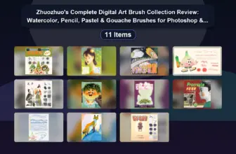 Zhuozhuo’s Complete Digital Art Brush Collection Review: Watercolor, Pencil, Pastel & Gouache Brushes for Photoshop & Procreate