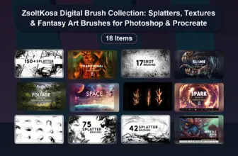 ZsoltKosa Digital Brush Collection: Splatters, Textures & Fantasy Art Brushes for Photoshop & Procreate