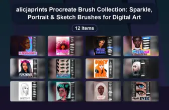 alicjaprints Procreate Brush Collection: Sparkle, Portrait & Sketch Brushes for Digital Art