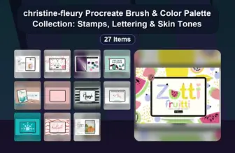 christine-fleury Procreate Brush & Color Palette Collection: Stamps, Lettering & Skin Tones