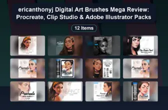 ericanthonyj Digital Art Brushes Mega Review: Procreate, Clip Studio & Adobe Illustrator Packs