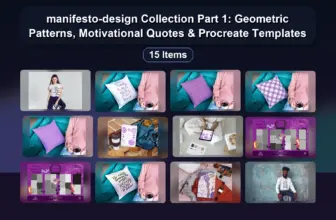 manifesto-design Collection Part 1: Geometric Patterns, Motivational Quotes & Procreate Templates