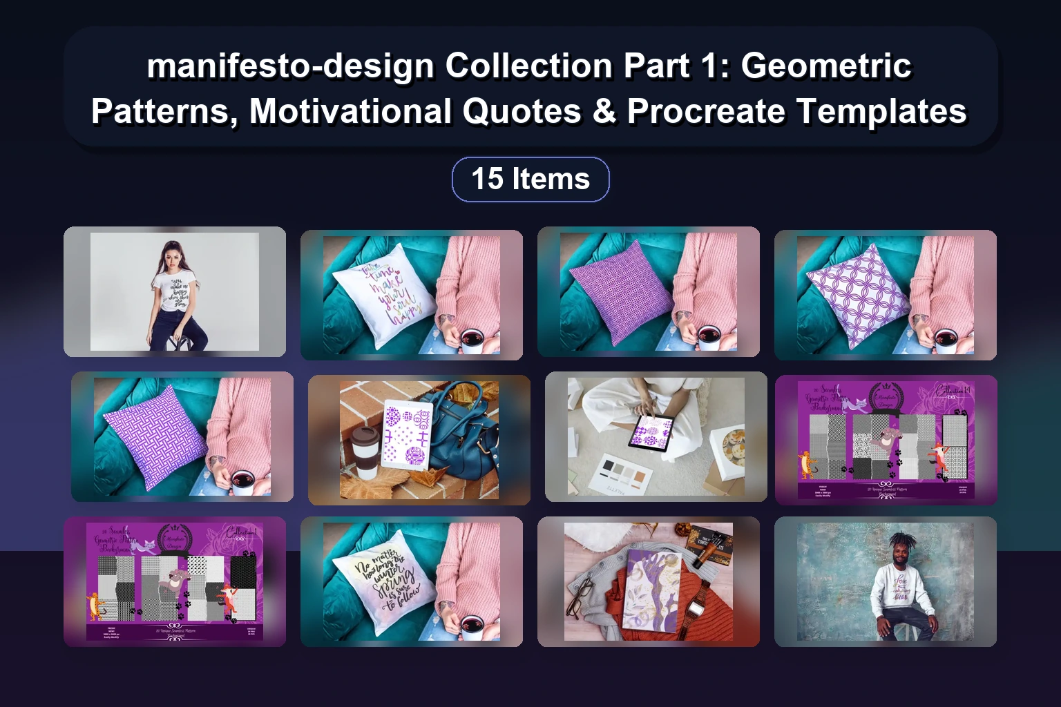 manifesto-design Collection Part 1: Geometric Patterns, Motivational Quotes & Procreate Templates manifesto design Collection Part 1 Geometric Patterns Motiva collage ae2c209b 1781888230