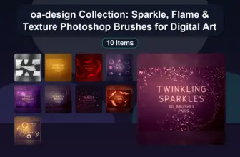 oa-design Collection: Sparkle, Flame & Texture Photoshop Brushes for Digital Art