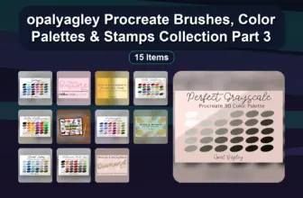 opalyagley Procreate Brushes, Color Palettes & Stamps Collection Part 3