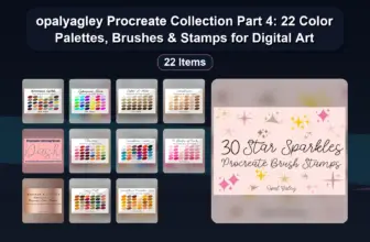 opalyagley Procreate Collection Part 4: 22 Color Palettes, Brushes & Stamps for Digital Art
