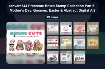tanvara544 Procreate Brush Stamp Collection Part 5: Mother’s Day, Gnomes, Easter & Abstract Digital Art