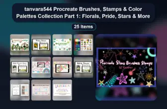 tanvara544 Procreate Brushes, Stamps & Color Palettes Collection Part 1: Florals, Pride, Stars & More