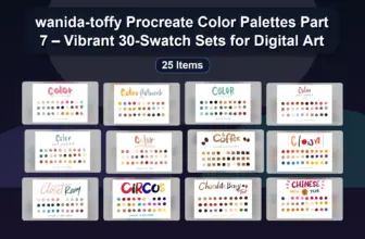 wanida-toffy Procreate Color Palettes Part 7 – Vibrant 30-Swatch Sets for Digital Art
