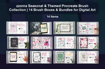 zzorna Seasonal & Themed Procreate Brush Collection | 14 Brush Boxes & Bundles for Digital Art