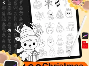 100 procreate christmas stamps1