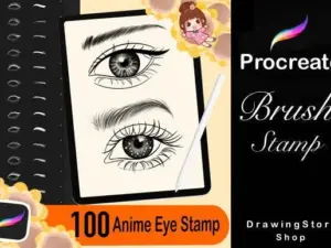 100 procreate eyes stamp brushes