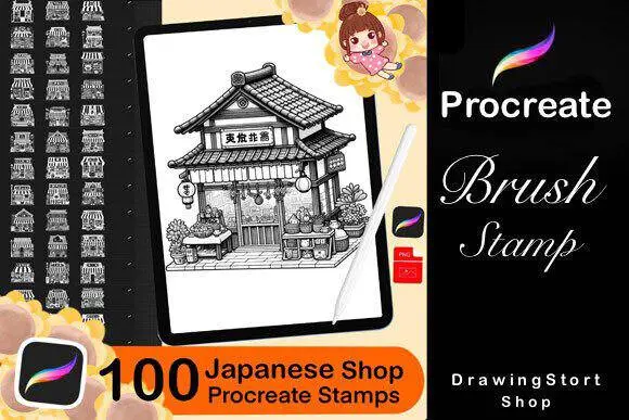 100 Procreate Japanese Food Stamps 3 100 procreate japanese food stamps